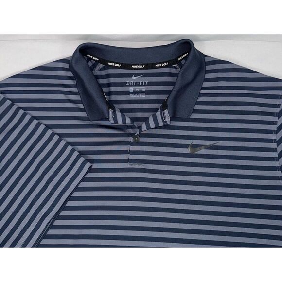 Nike Other - Nike‎ Golf Mens XXL Dri-Fit Black Gray Striped Short Sleeve Performance Polo